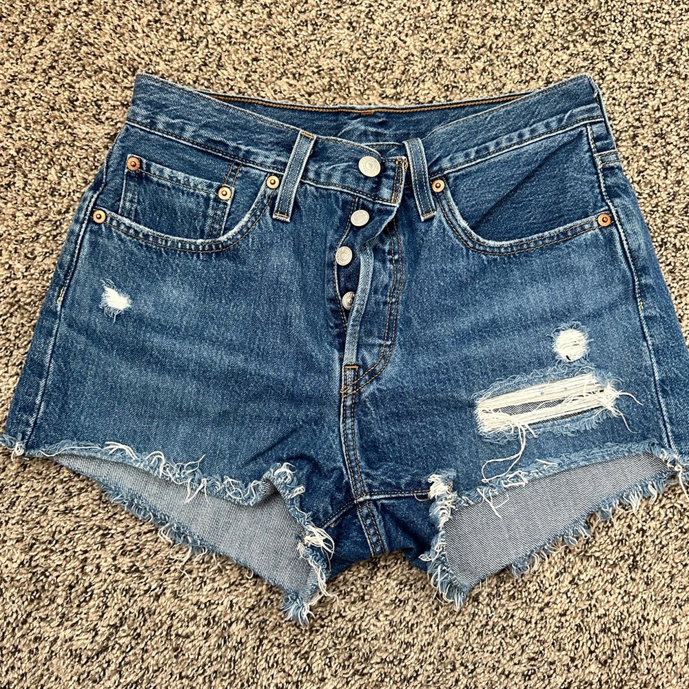 Levi’s 501 Distressed Denim Women’s Shorts - Blue
